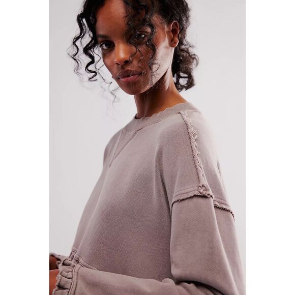 Free People Gray Peplum Sweatshirt - Picture 7 of 8